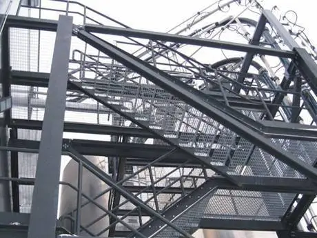 Escaleras de rejilla de acero prensado